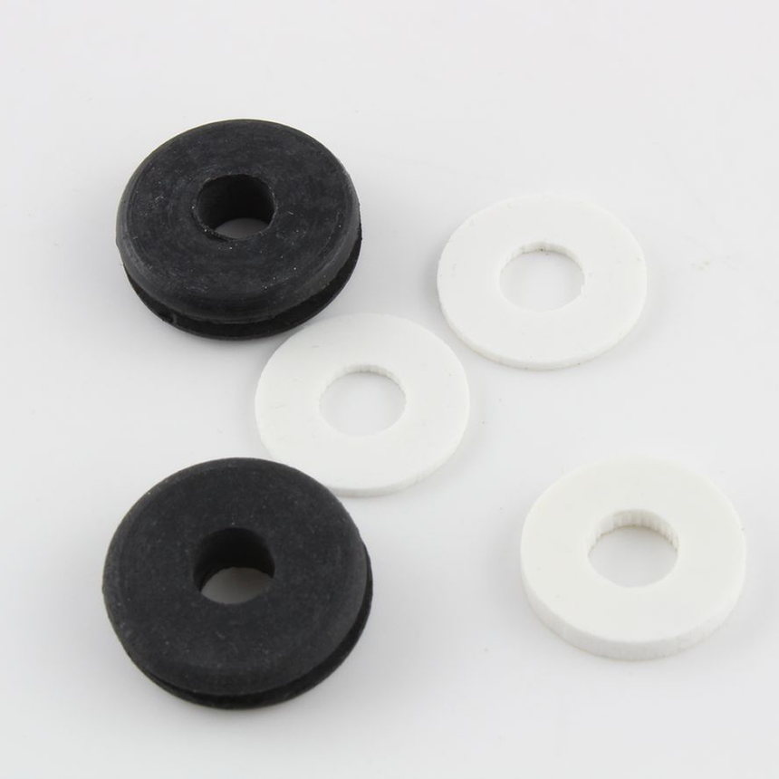 A selection of rubber and Silicon Dampeners on a white background, for lock bumping