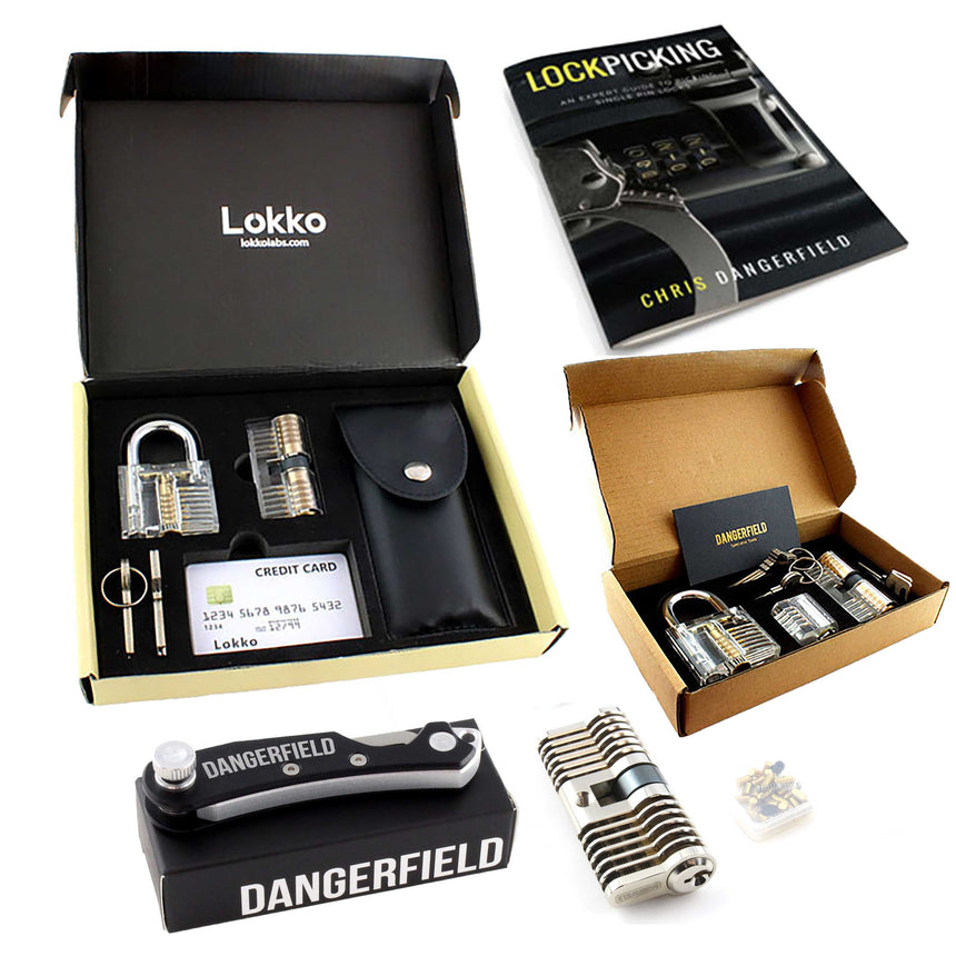 Lock pick set for beginners with practice locks, guidebook, and tools, ideal for aspiring locksmiths.