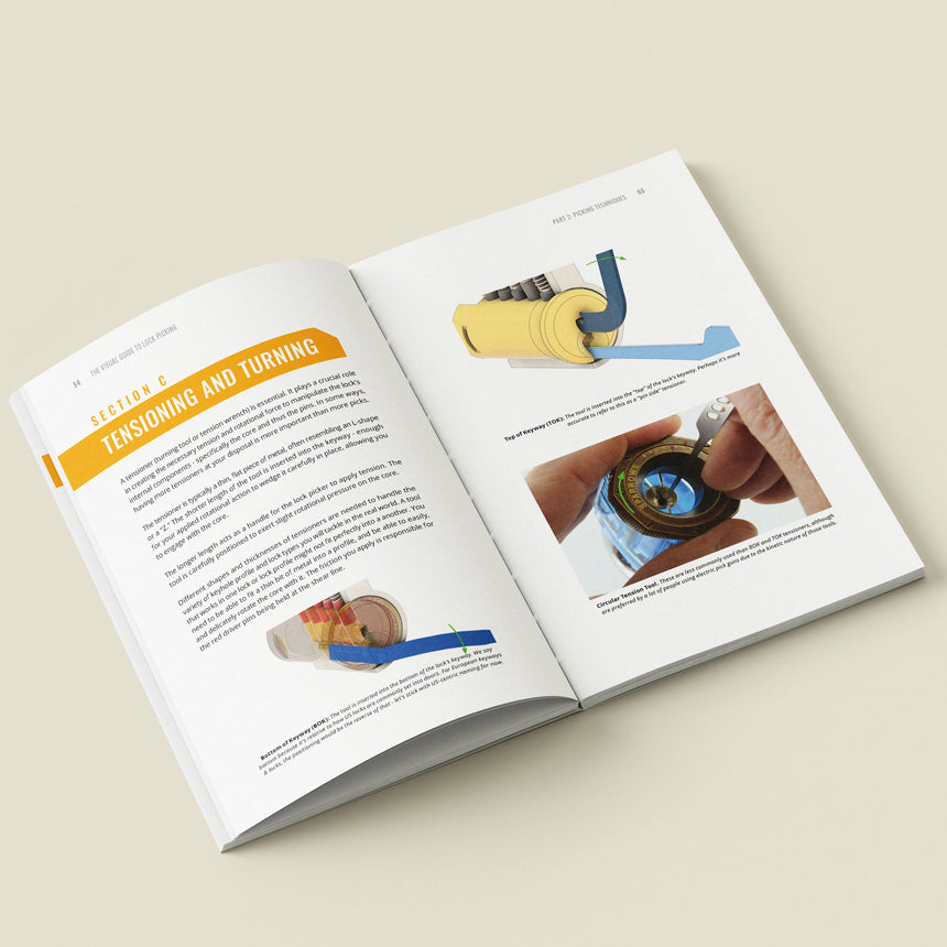 Lock Picking, The Beginners Visual Guide - 190 Full Color Illustrations and 176 Pages teaching you how to pick locks in depth