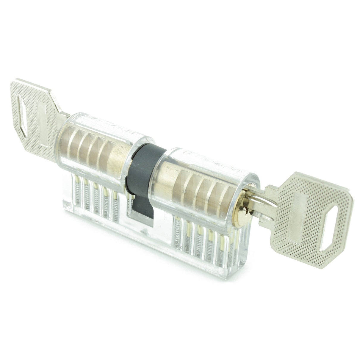 Clear double-sided practice lock with two keys