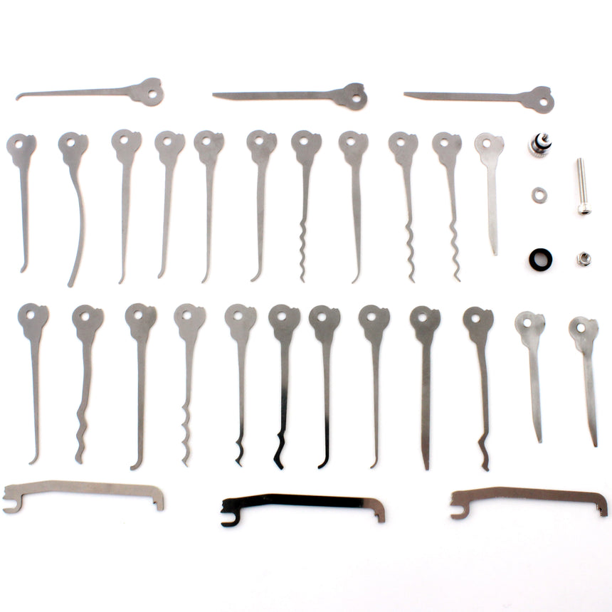 The skeleton 30 piece expansion set all laid out on a white surface