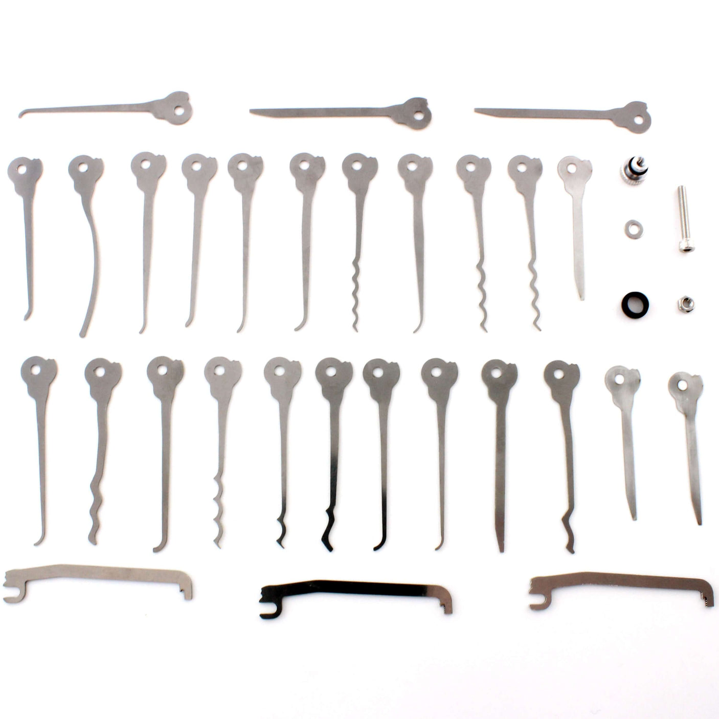 The skeleton 30 piece expansion set all laid out on a white surface