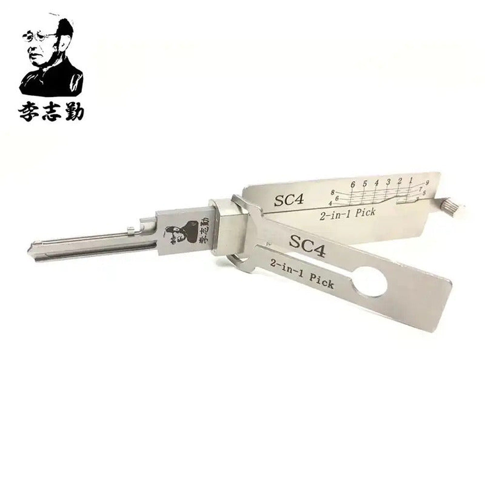 Lishi SC4 Schlage 6-pin pick and decoder front view