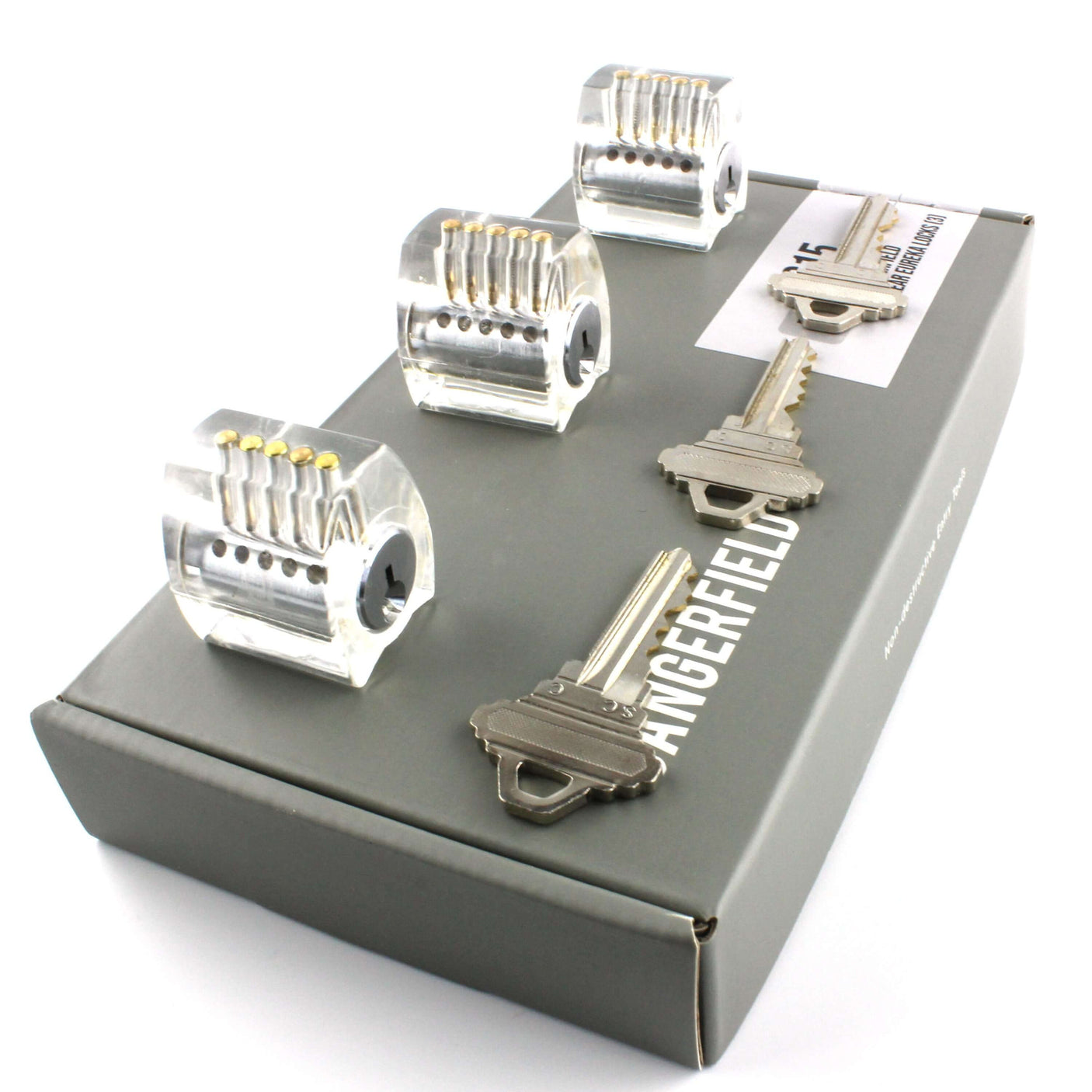 Dangerfield Eureka clear practice lock set on box