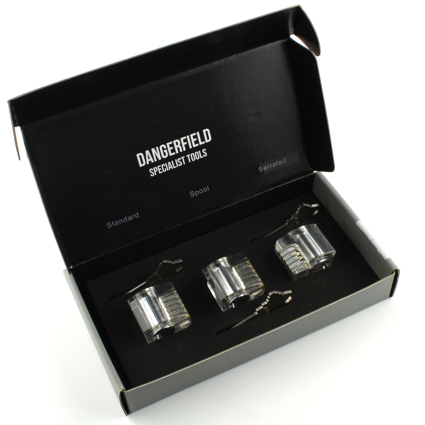 Dangerfield Eureka clear lock set in open box