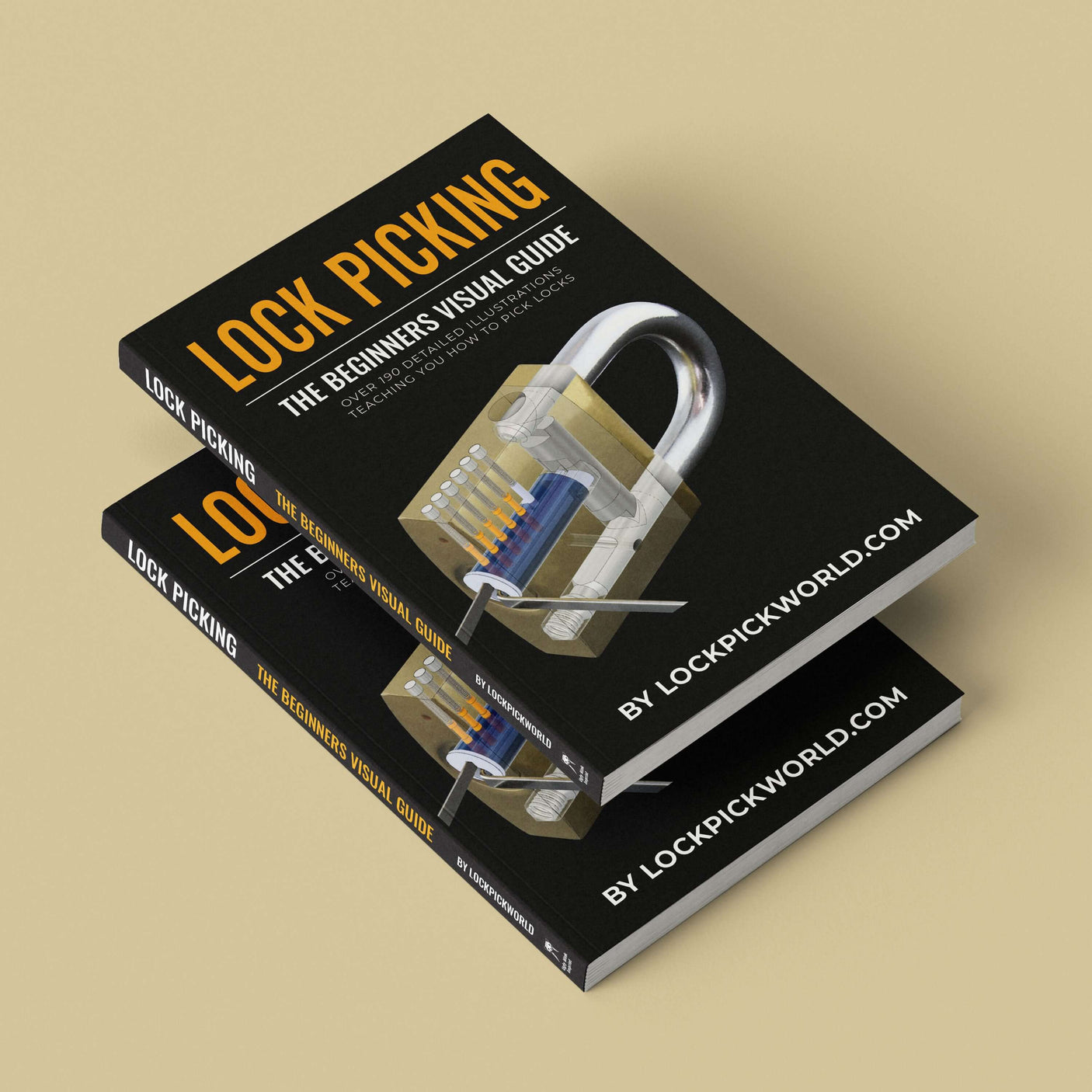 Cover image of the book 'Lock Picking - The Beginner's Visual Guide' showcasing two stacked illustrated guides.
