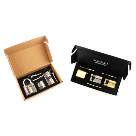 3 practice clear locks with 3 real world metal locks