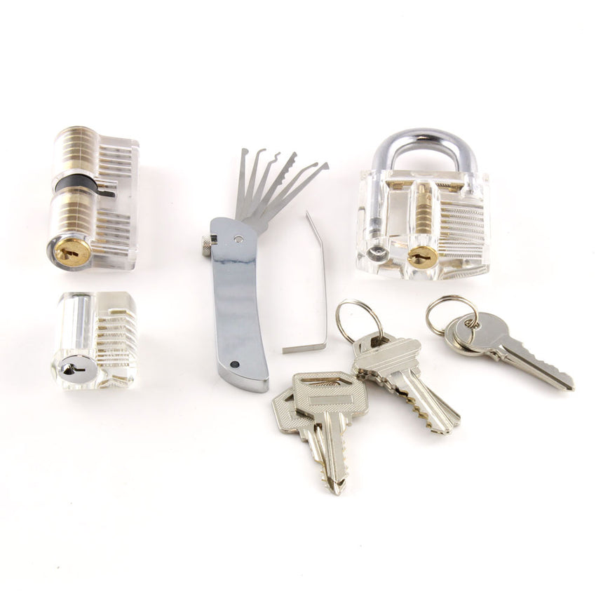 Jack Knife with 3 practice locks for lockpicking