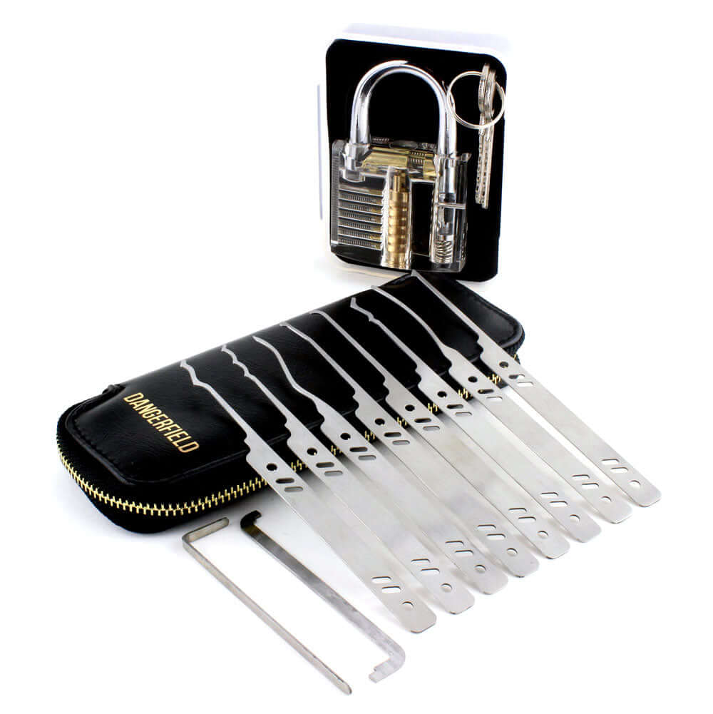 Secret Agent PLUS - How to Pick Locks Book, Serenity Set, Training Padlock - Top View