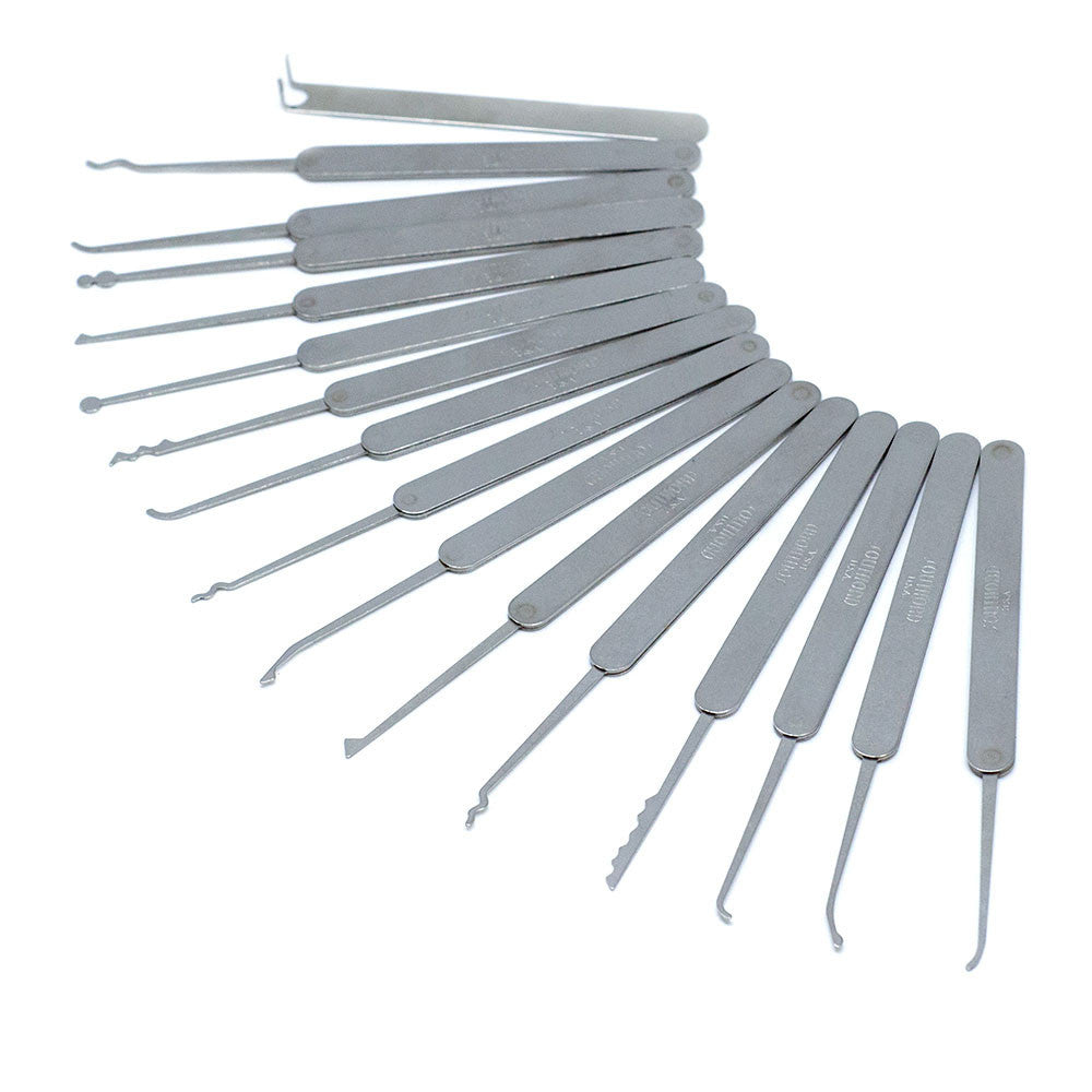 SouthOrd 22 Piece Slimline (Euro/UK) Lock Pick Set - fanned