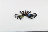 Colour-coded Lokko self-tapping pull-screws laid out for a clear view of the threads