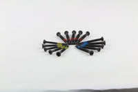 Colour-coded Lokko self-tapping pull-screws laid out for a clear view of the threads