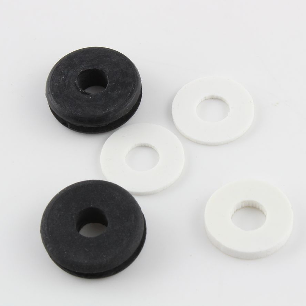 A selection of rubber and Silicon Dampeners on a white background, for lock bumping

