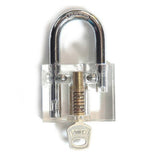 Clear disc detainer padlock side view
