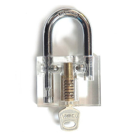 Clear disc detainer padlock side view
