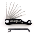 Dangerfield Skeleton EDC multitool with its picks fanned out