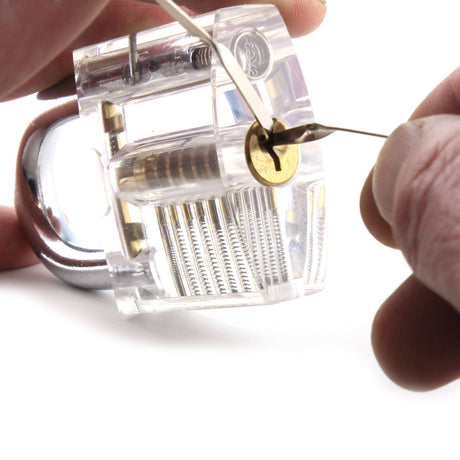 Dangerfield SOHO rake used in a clear practice padlock