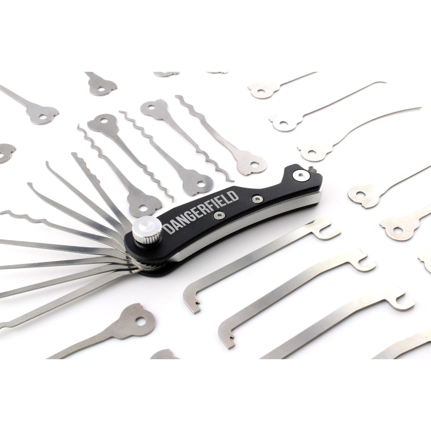 Skeleton Key Multitool + 26 Piece Expansion Set by Dangerfield skeleton lying among expansions
