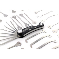 Skeleton Key Multitool + 26 Piece Expansion Set by Dangerfield skeleton lying among expansions