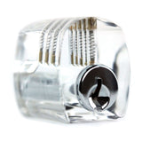 Clear acrylic practice lock face view