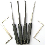 Four dimple lock rakes arranged diagonally