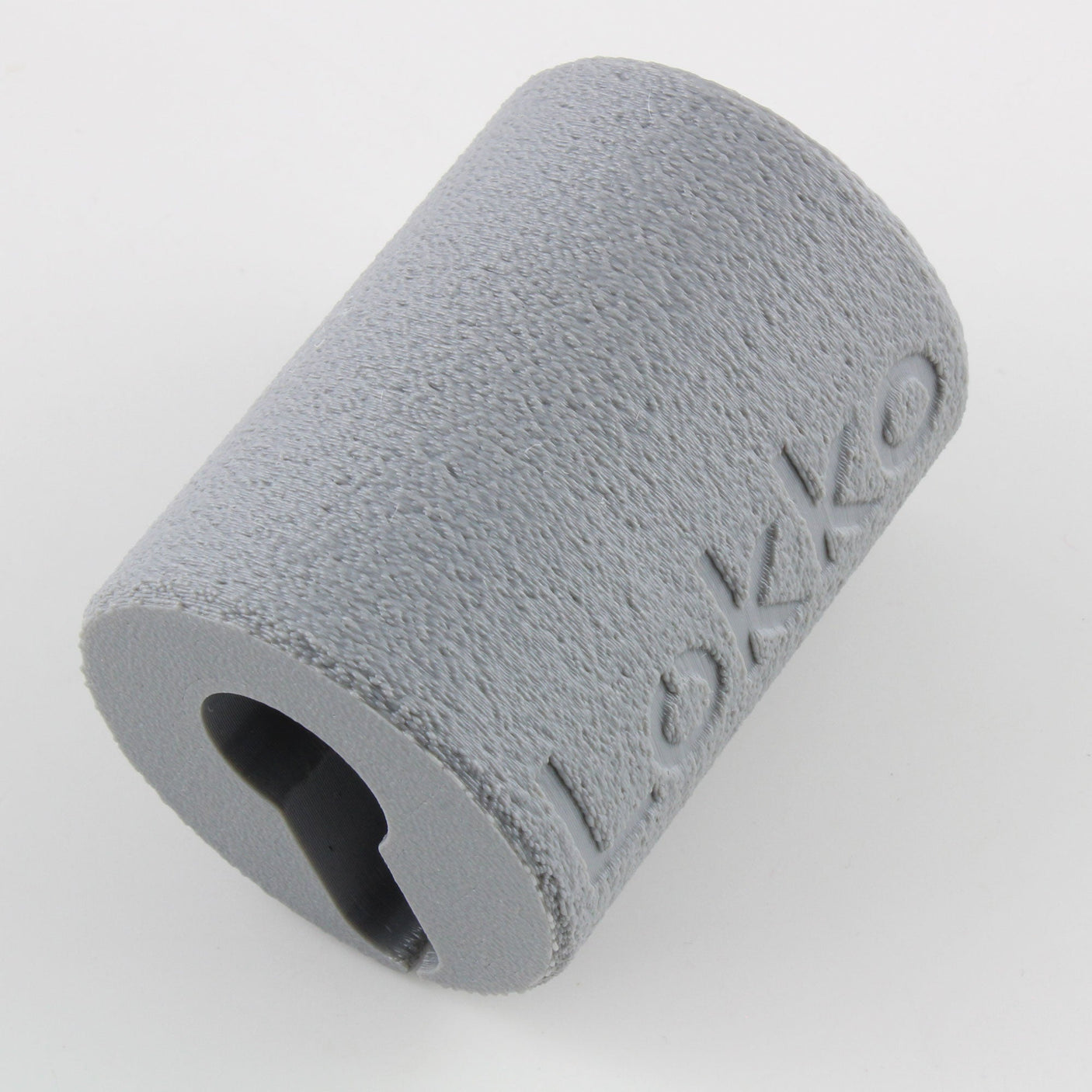 Grey textured Lokko euro cylinder hand support with a euro profile shaped socket and embossed LOKKO branding