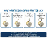Dangerfield Repinnable Practice Lock Kit + Pins, Springs, Stoppers, Hex Allen Key