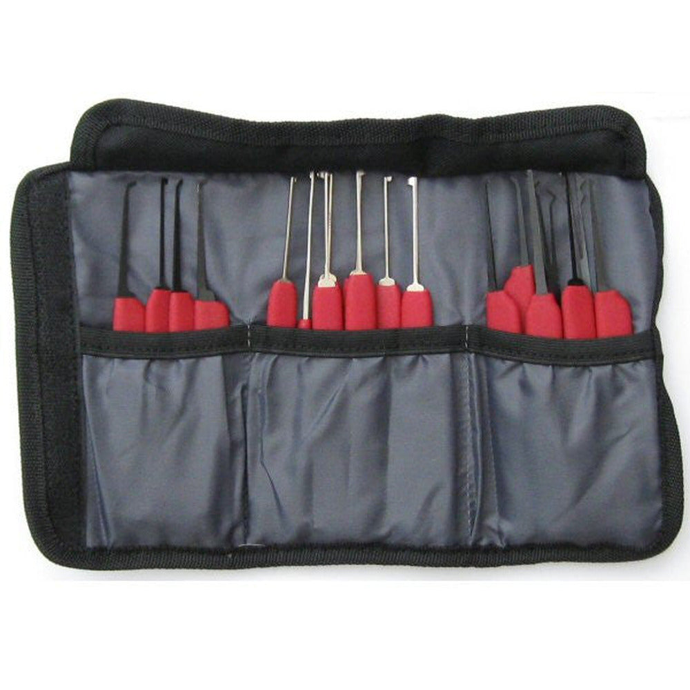 HUK Red Tiger dimple pick set in roll case