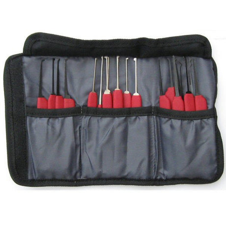 HUK Red Tiger dimple pick set in roll case