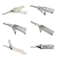 Lishi Residential 6-Pack: KW1, KW5, SC1, SC4, SC20 and AM5 2-in-1 picks laid out together