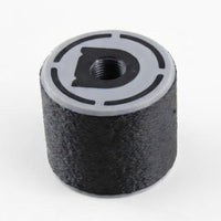 Professional Bump Assist Tool, black rubber bump key dampener with a grey moulded cap, threaded hole and Dangerfield D logo, top view