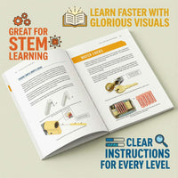 Open book page showing instructions and diagrams for lock picking, emphasizing STEM learning and visual guides for beginners.