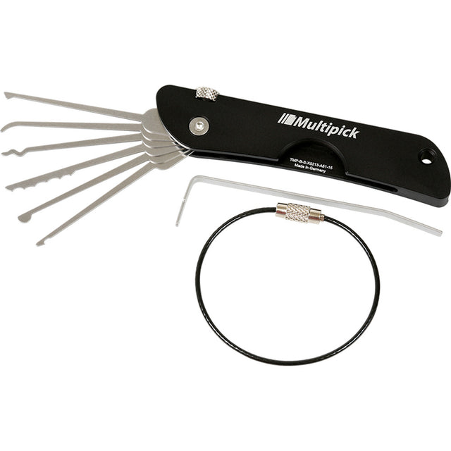 Multipick jackknife pocket lock pick set