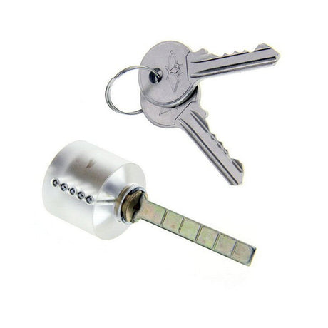 Practice rim cylinder lock angled view