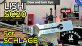 Lishi SC20 Schlage pick engaged with a lock cylinder