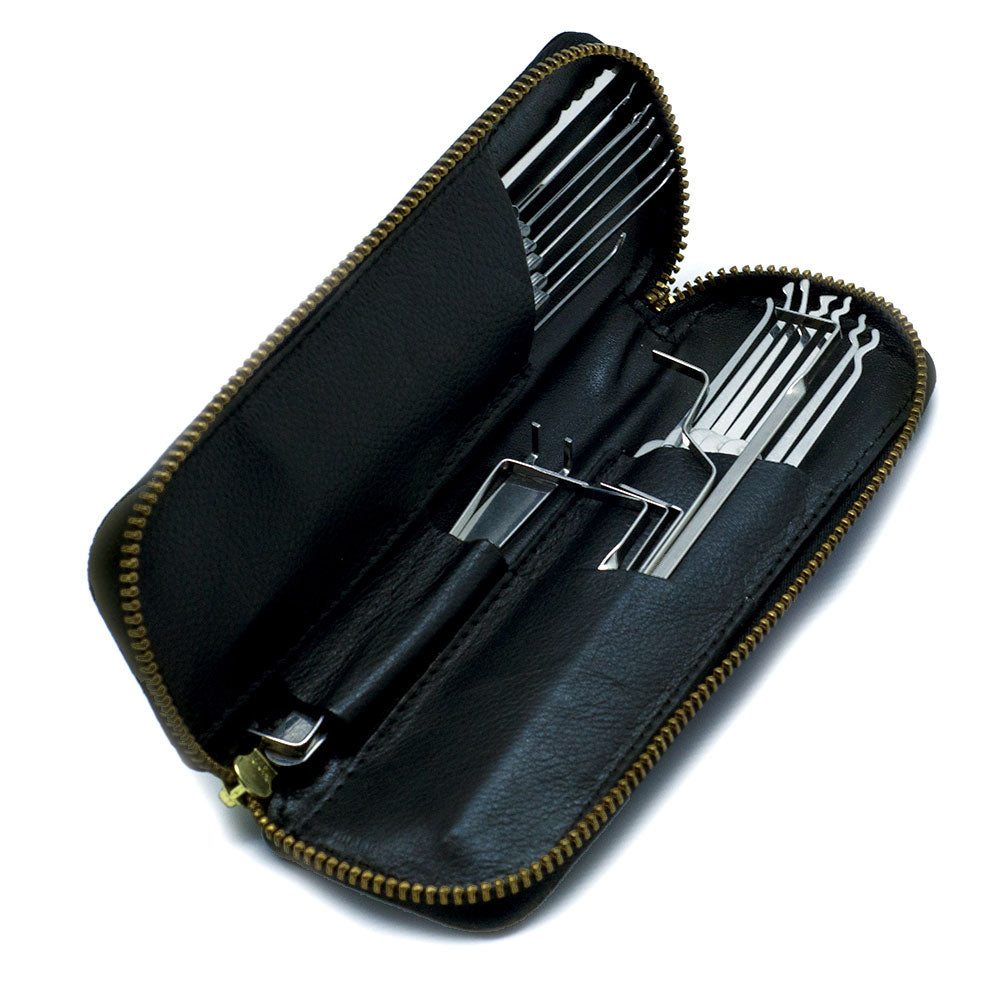 Lockpicking set with 30-piece lockpick bag & 4 practice locks